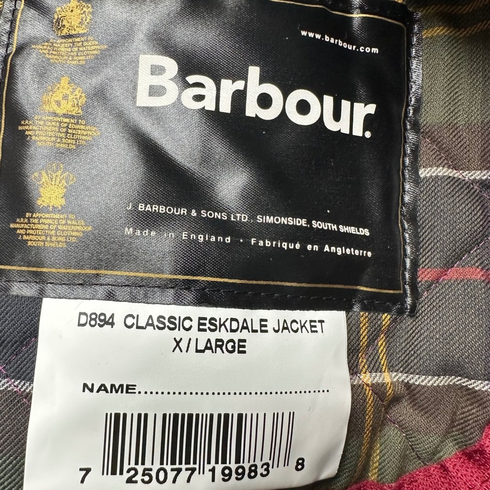 Barbour Eskdale Classic Quilted Jacket Cranberry Red D894 Men XL Made in England - Picture 4 of 8